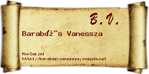 Barabás Vanessza névjegykártya